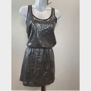 Michael Kors Black with Silver Sequins Dress Size M